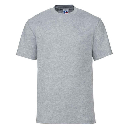 Light Oxford - Front - Russell Unisex Adult Super Ringspun Cotton Classic T-Shirt