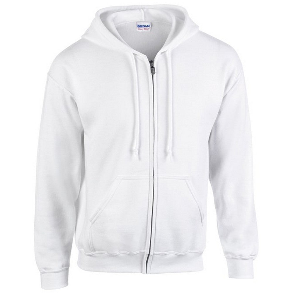 White - Front - Gildan Unisex Adult Heavy Blend Full Zip Hoodie