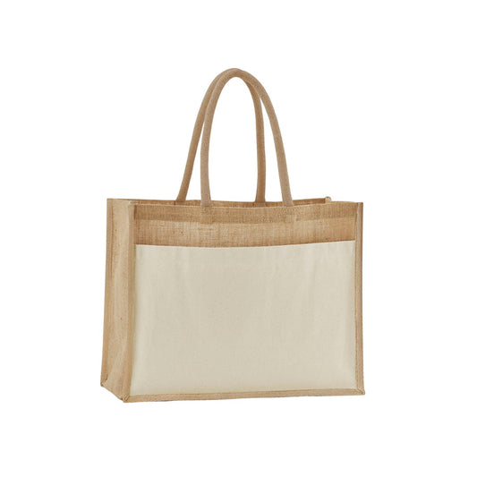 Natural - Front - Westford Mill Starched Jute Tote Bag