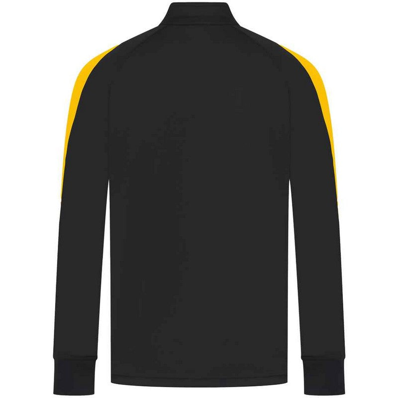 Black-Gold - Back - Finden & Hales Mens Contrast Panel Knitted Tracksuit Top