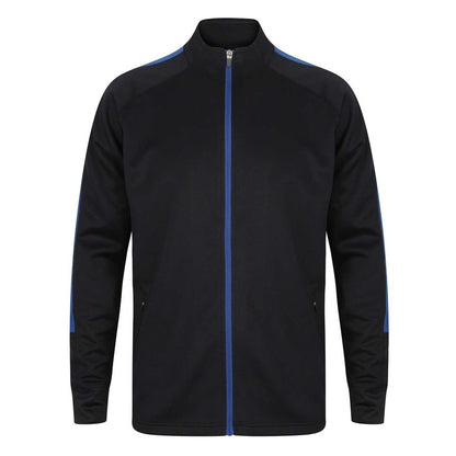 Navy-Royal Blue - Front - Finden & Hales Mens Contrast Panel Knitted Tracksuit Top