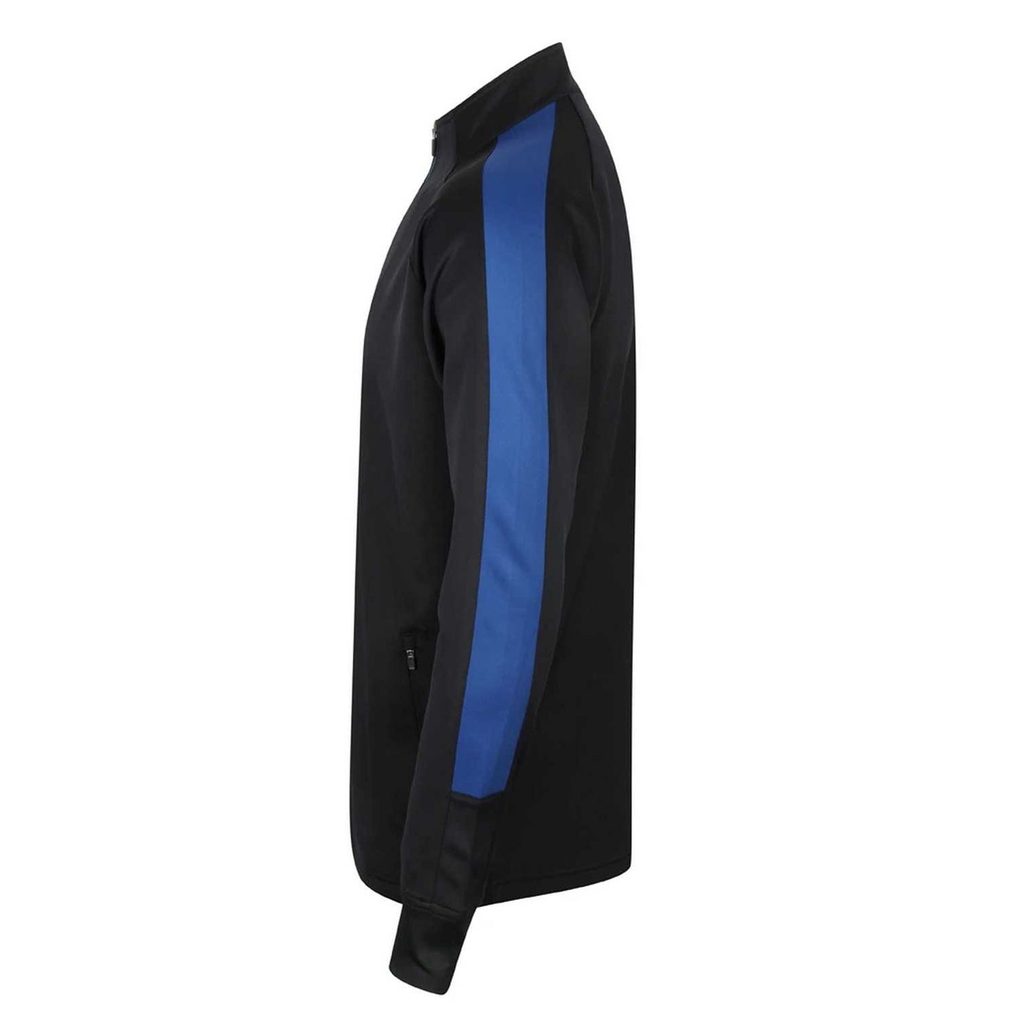 Navy-Royal Blue - Side - Finden & Hales Mens Contrast Panel Knitted Tracksuit Top