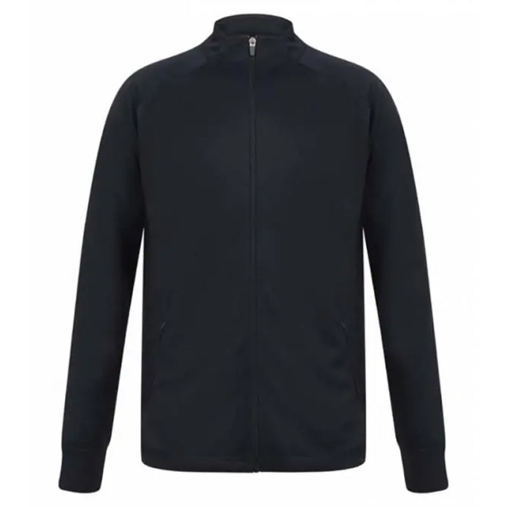 Navy - Front - Finden & Hales Mens Contrast Panel Knitted Tracksuit Top