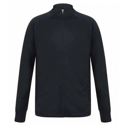 Navy - Front - Finden & Hales Mens Contrast Panel Knitted Tracksuit Top