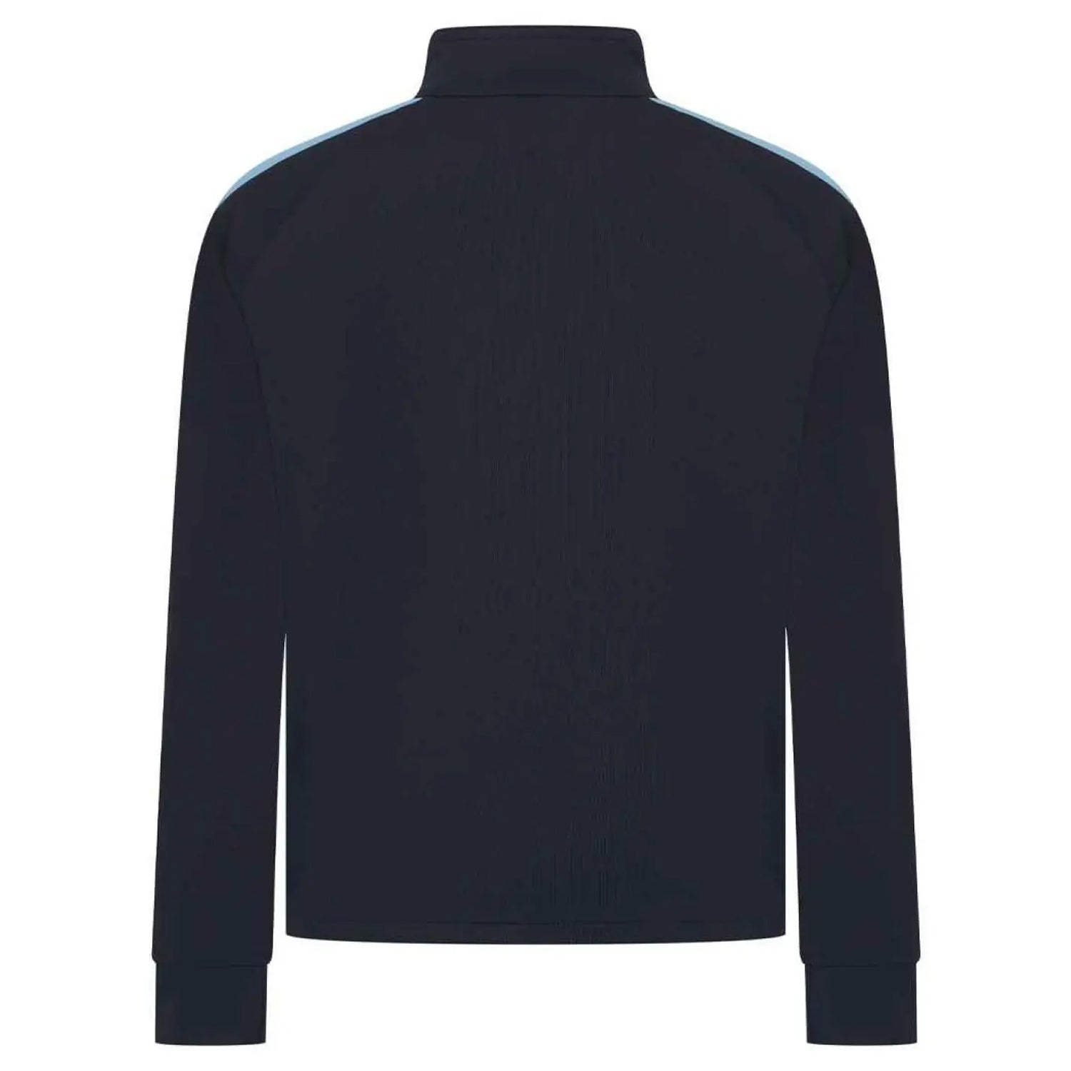Navy-Sky - Back - Finden & Hales Mens Contrast Panel Knitted Tracksuit Top
