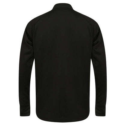 Black-Gunmetal Grey - Back - Finden & Hales Mens Contrast Panel Knitted Tracksuit Top