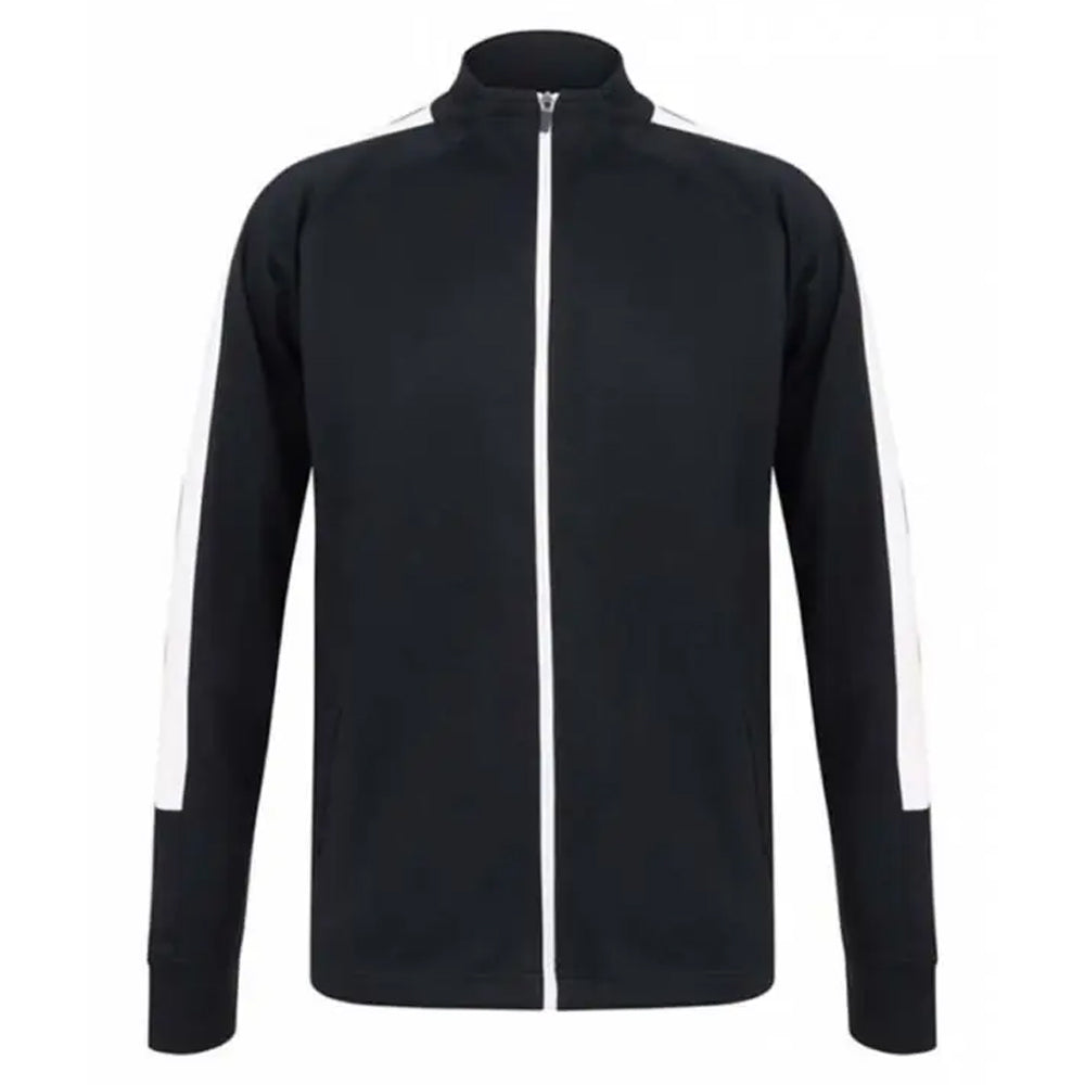 Navy-White - Front - Finden & Hales Mens Contrast Panel Knitted Tracksuit Top