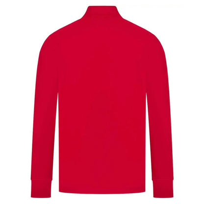 Red-White - Back - Finden & Hales Mens Contrast Panel Knitted Tracksuit Top