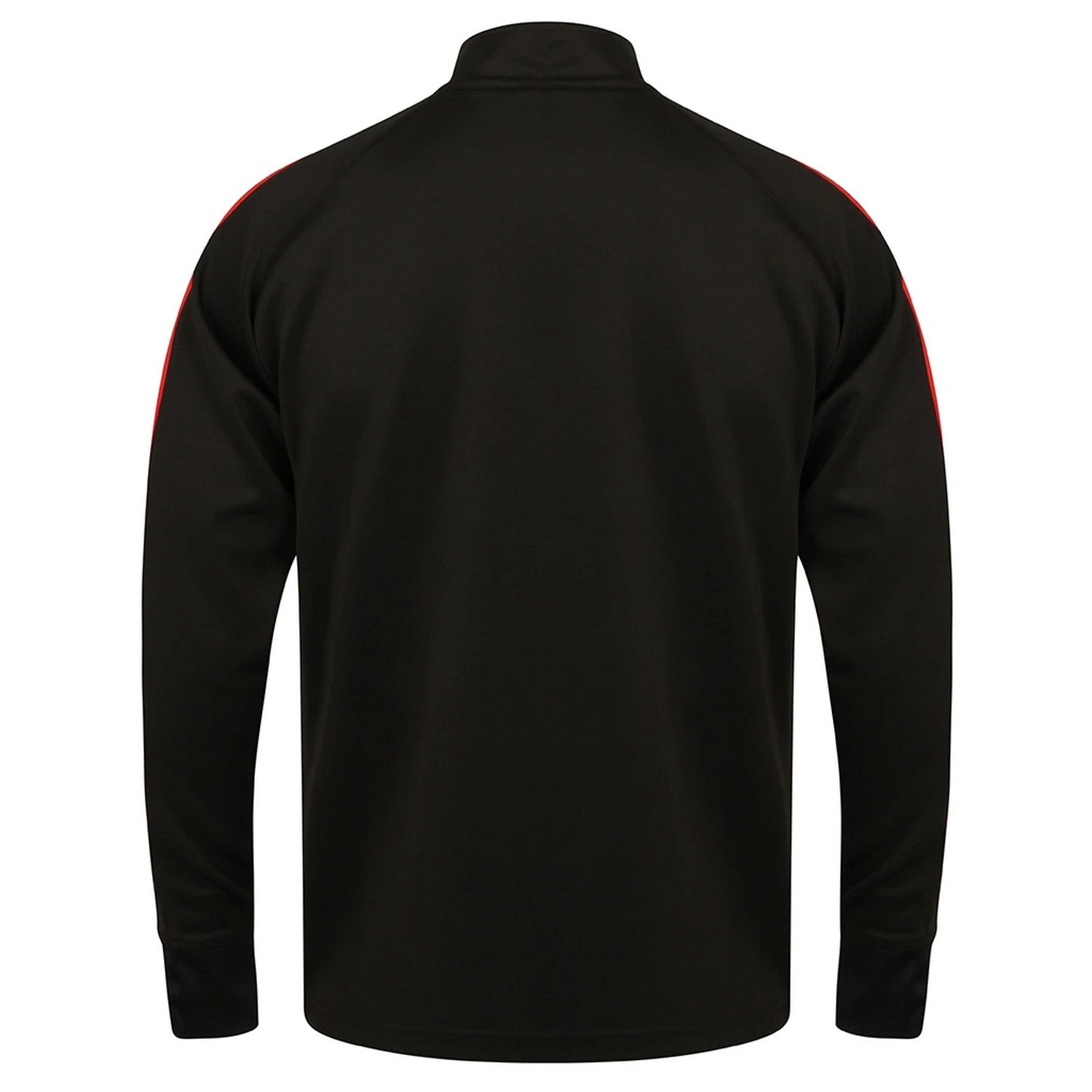 Black-Red - Back - Finden & Hales Mens Contrast Panel Knitted Tracksuit Top