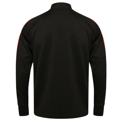Black-Red - Back - Finden & Hales Mens Contrast Panel Knitted Tracksuit Top