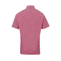 Red-White - Back - Premier Mens Gingham Cotton Short-Sleeved Shirt