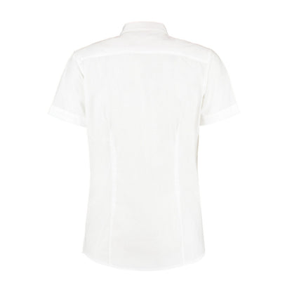White - Back - Kustom Kit Womens-Ladies Workforce Short-Sleeved Blouse