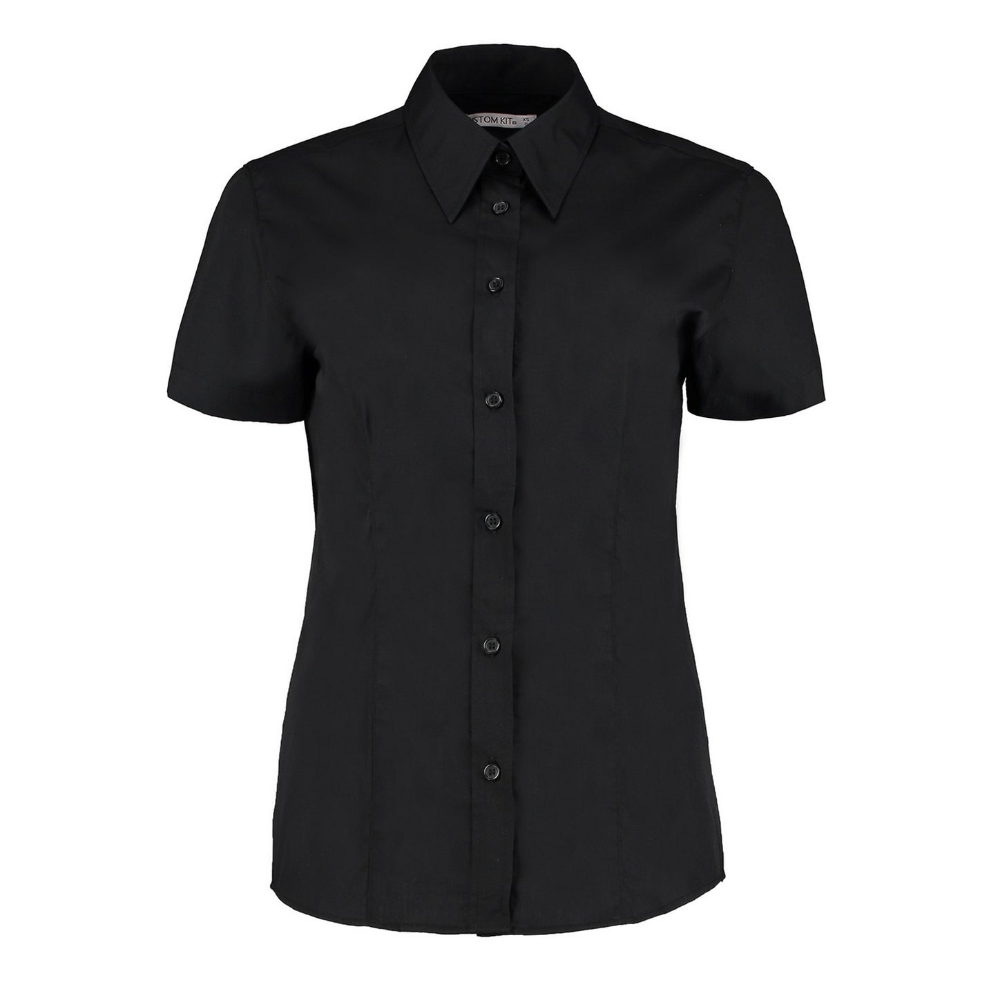 Black - Front - Kustom Kit Womens-Ladies Workforce Short-Sleeved Blouse