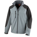 Grey-Black - Front - WORK-GUARD by Result Unisex Adult Ice Fell Hooded Soft Shell Jacket