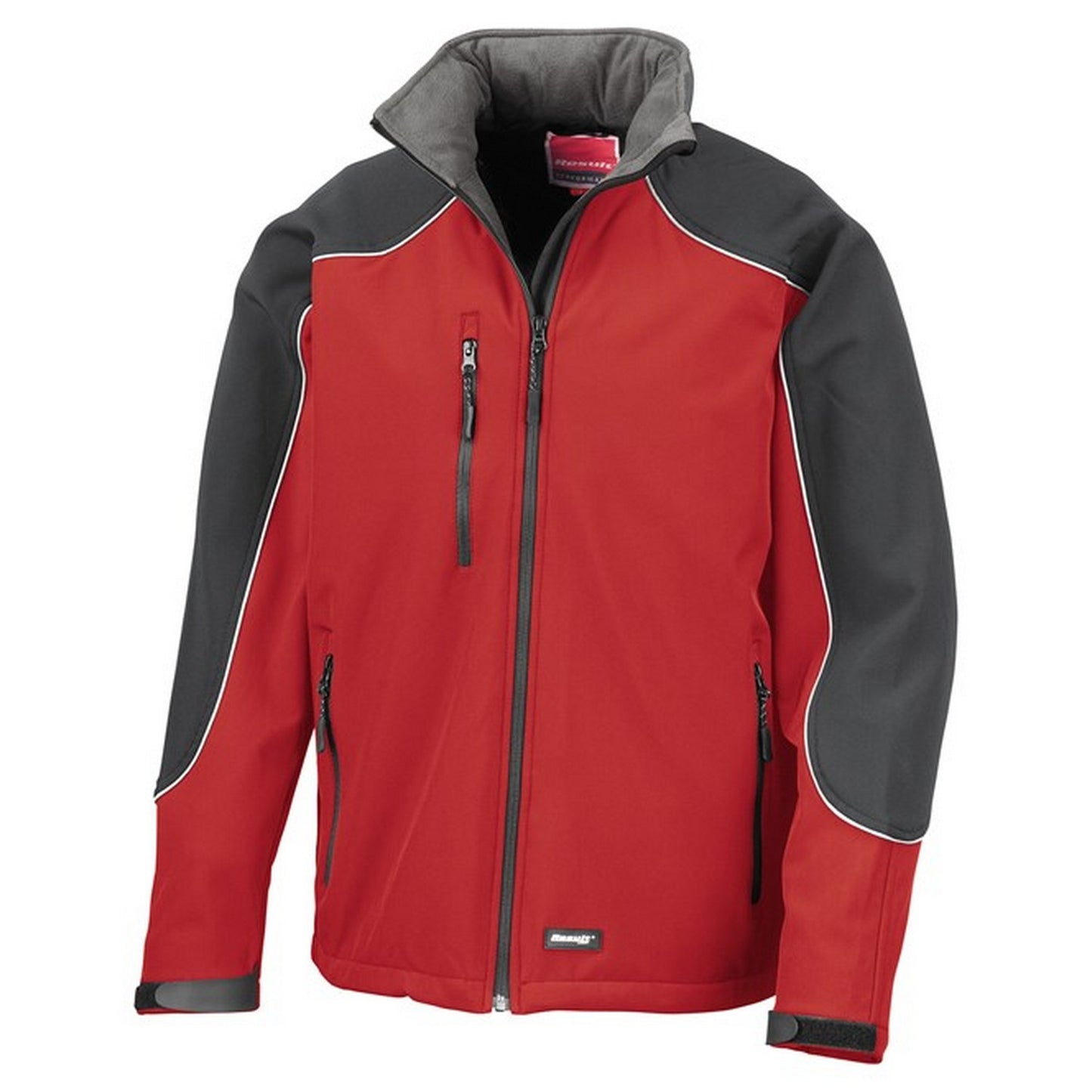 Red-Black - Front - WORK-GUARD by Result Unisex Adult Ice Fell Hooded Soft Shell Jacket