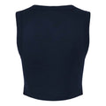 Solid Navy - Back - Bella + Canvas Womens-Ladies Plain Micro-Rib Muscle Crop Top