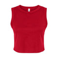 Solid Red - Front - Bella + Canvas Womens-Ladies Plain Micro-Rib Muscle Crop Top