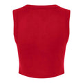 Solid Red - Back - Bella + Canvas Womens-Ladies Plain Micro-Rib Muscle Crop Top