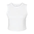 Solid White - Front - Bella + Canvas Womens-Ladies Plain Micro-Rib Muscle Crop Top