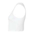 Solid White - Side - Bella + Canvas Womens-Ladies Plain Micro-Rib Muscle Crop Top