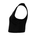 Solid Black - Side - Bella + Canvas Womens-Ladies Plain Micro-Rib Muscle Crop Top