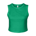 Solid Kelly - Front - Bella + Canvas Womens-Ladies Plain Micro-Rib Muscle Crop Top