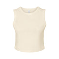 Solid Natural - Front - Bella + Canvas Womens-Ladies Plain Micro-Rib Muscle Crop Top