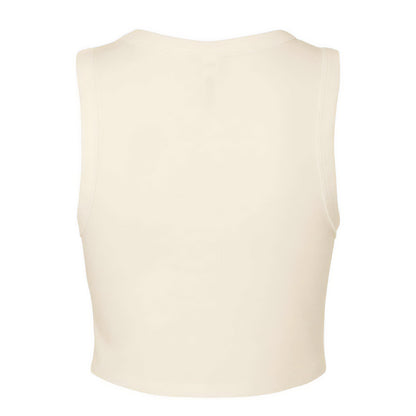 Solid Natural - Back - Bella + Canvas Womens-Ladies Plain Micro-Rib Muscle Crop Top