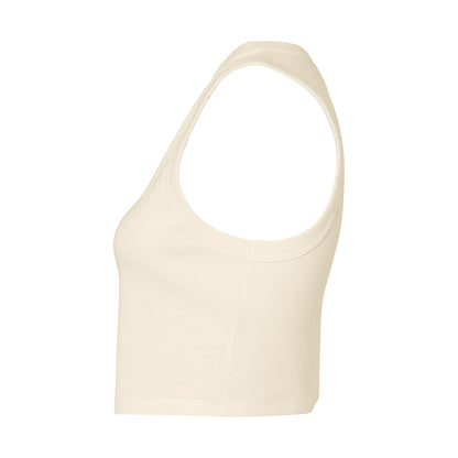Solid Natural - Side - Bella + Canvas Womens-Ladies Plain Micro-Rib Muscle Crop Top