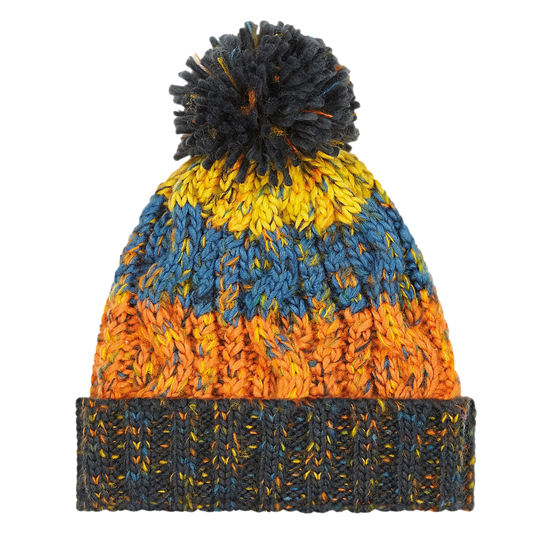 Retro Blue - Back - Beechfield Childrens-Kids Corkscrew Pom Pom Beanie
