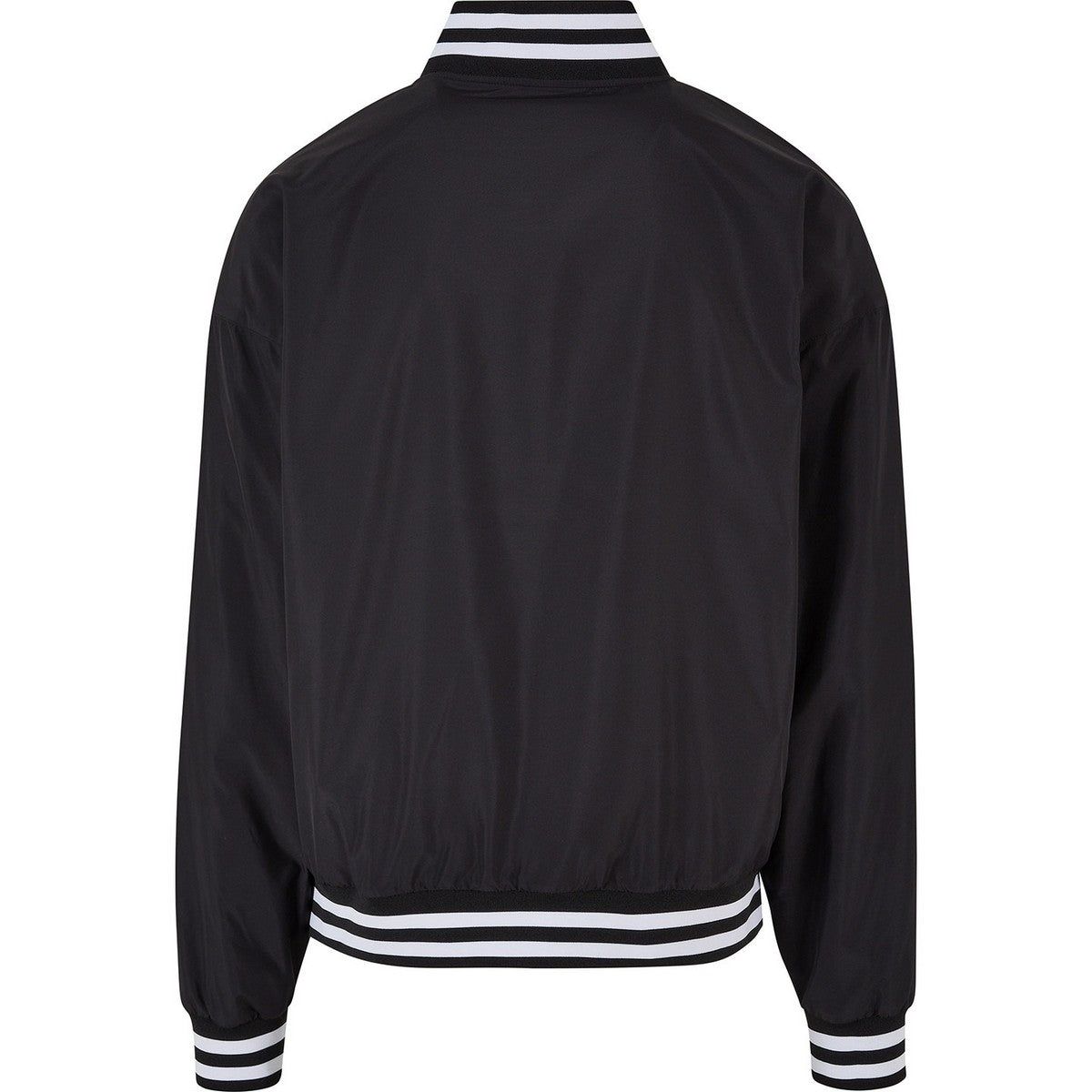 Black - Back - Build Your Brand Mens Light College Lightweight Varsity Jacket