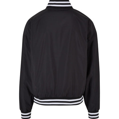 Black - Back - Build Your Brand Mens Light College Lightweight Varsity Jacket