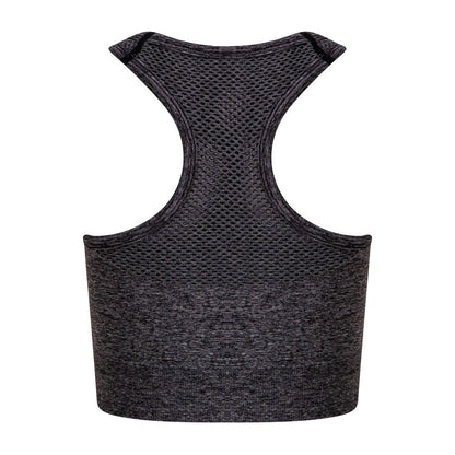 Grey Marl - Back - Tombo Girls Seamless Crop Top