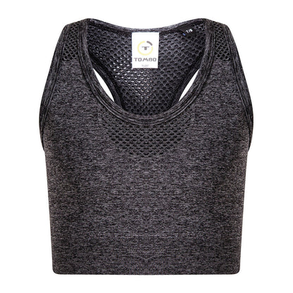 Grey Marl - Front - Tombo Girls Seamless Crop Top
