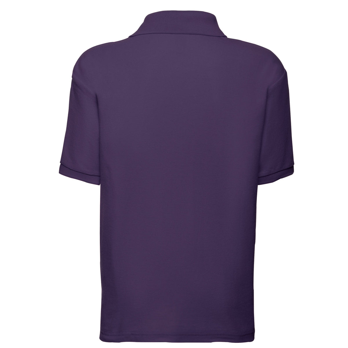 Purple - Back - Fruit Of The Loom Childrens-Kids 65-35 Plain Pique Polo Shirt