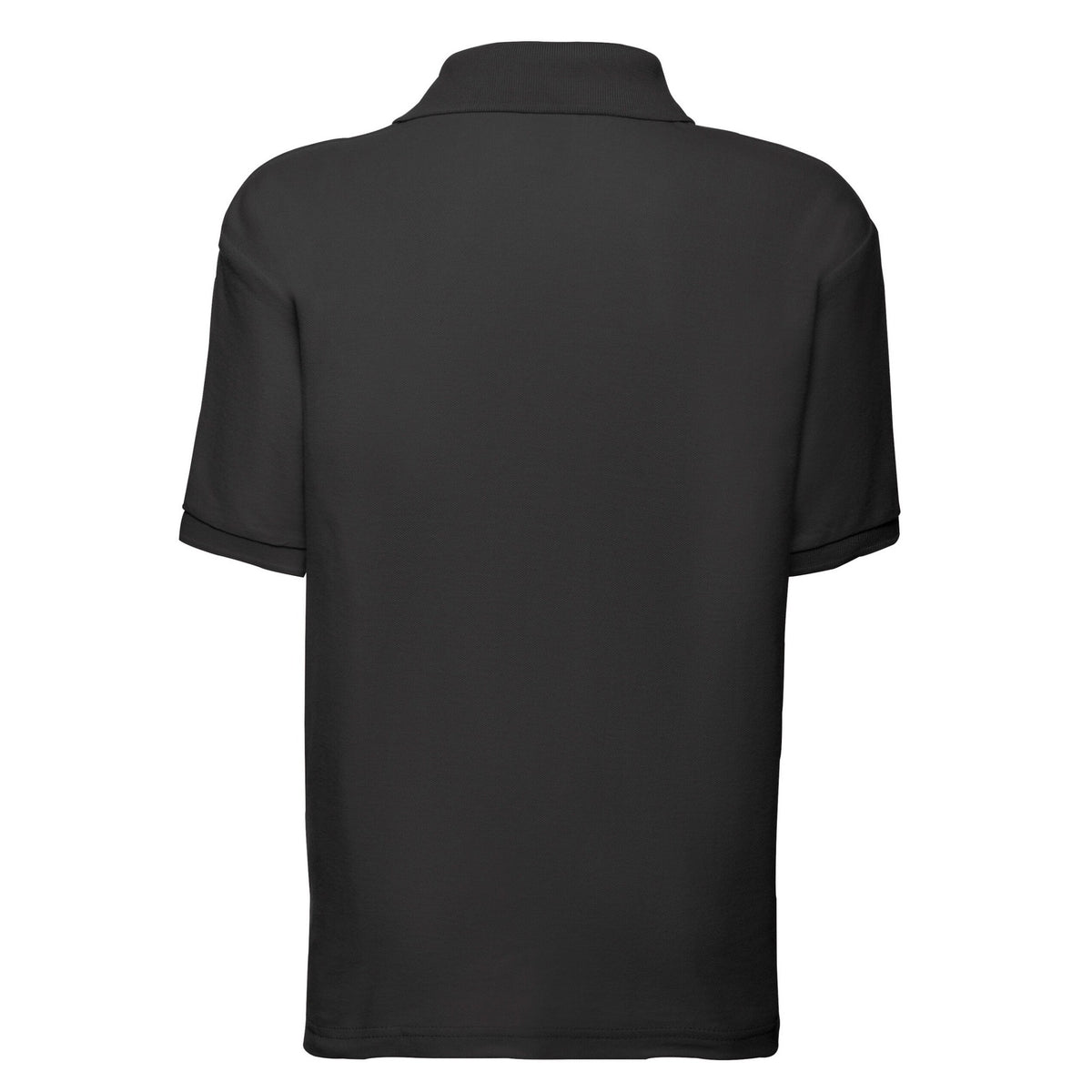 Black - Back - Fruit Of The Loom Childrens-Kids 65-35 Plain Pique Polo Shirt