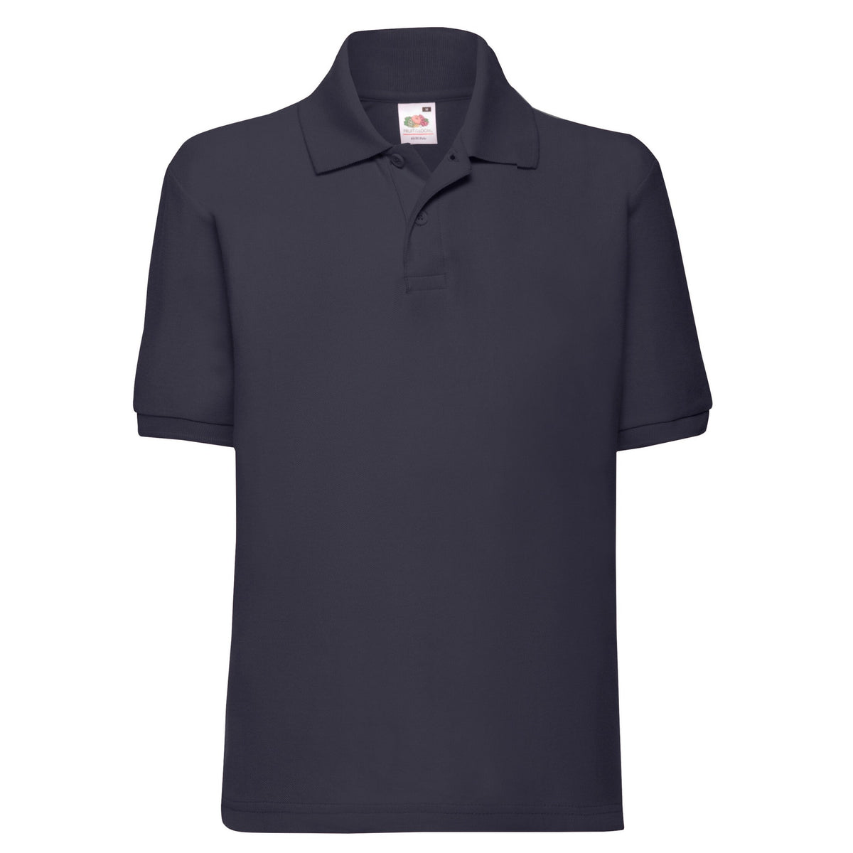 Deep Navy - Front - Fruit Of The Loom Childrens-Kids 65-35 Plain Pique Polo Shirt