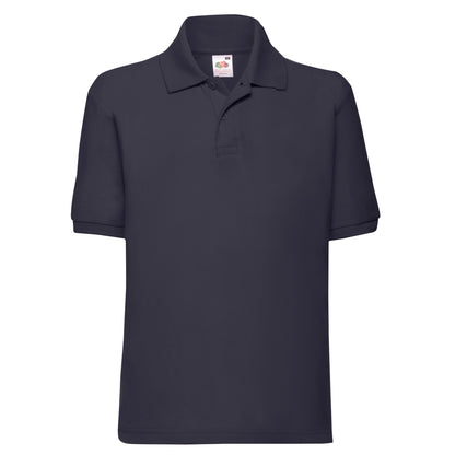 Deep Navy - Front - Fruit Of The Loom Childrens-Kids 65-35 Plain Pique Polo Shirt