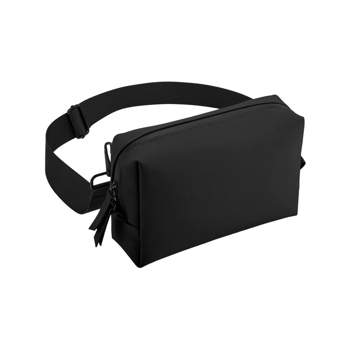 Black - Front - Bagbase Matte PU Coating Crossbody Bag