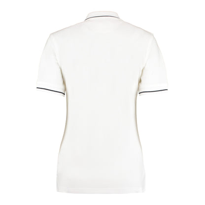 White-Navy - Back - Kustom Kit Womens-Ladies St Mellion Polo Shirt