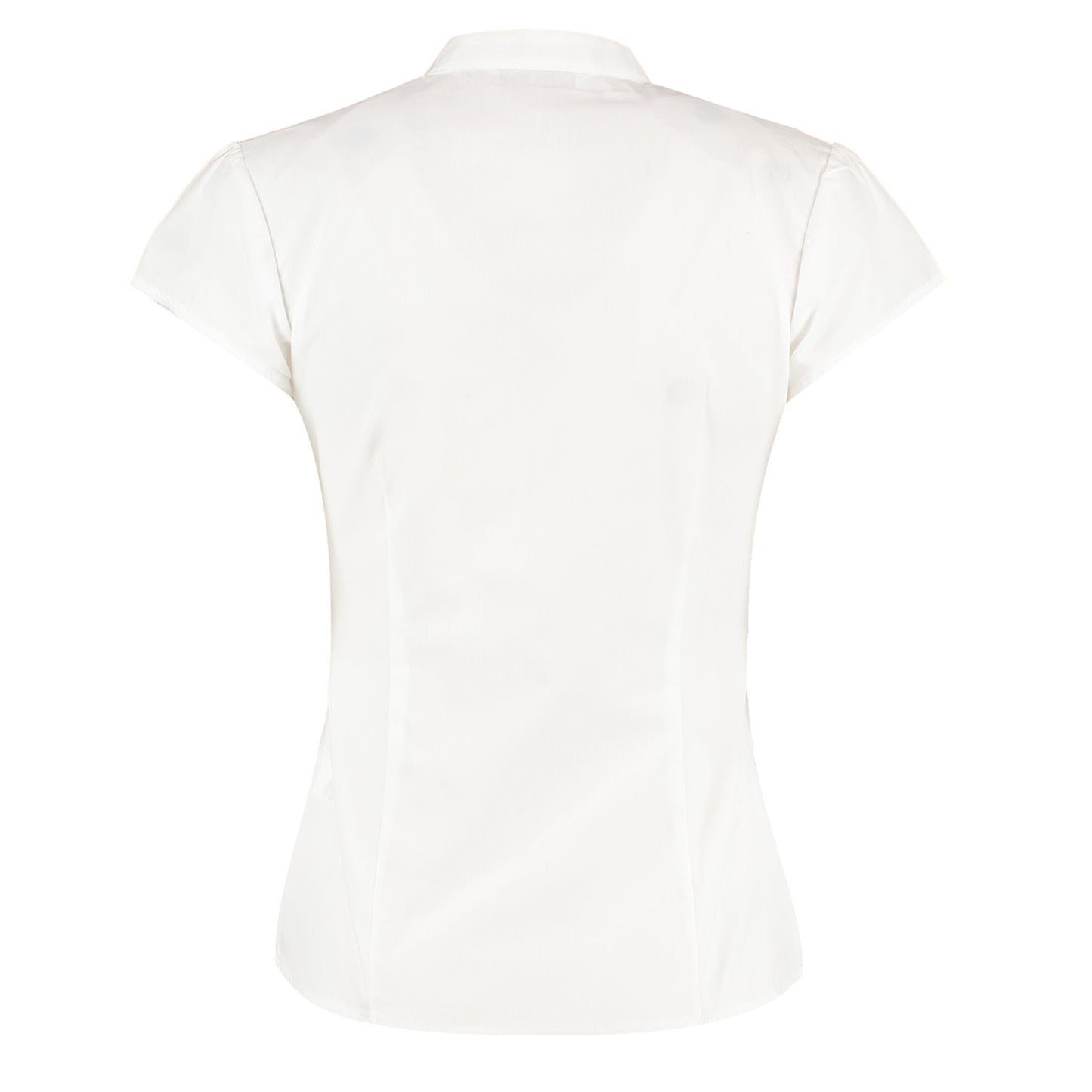 White - Back - Kustom Kit Womens-Ladies Continental Capped Sleeved Blouse