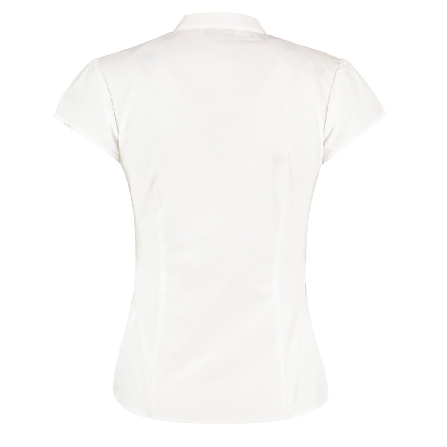 White - Back - Kustom Kit Womens-Ladies Continental Capped Sleeved Blouse