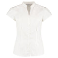 White - Front - Kustom Kit Womens-Ladies Continental Capped Sleeved Blouse