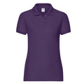 Purple - Front - Fruit of the Loom Womens-Ladies Lady Fit 65-35 Polo Shirt