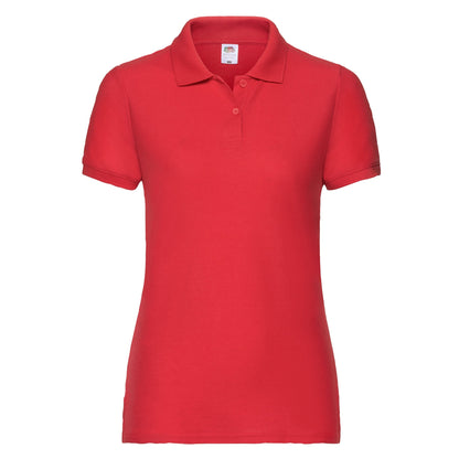 Red - Front - Fruit of the Loom Womens-Ladies Lady Fit 65-35 Polo Shirt