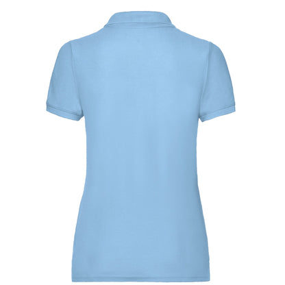 Sky Blue - Back - Fruit of the Loom Womens-Ladies Lady Fit 65-35 Polo Shirt