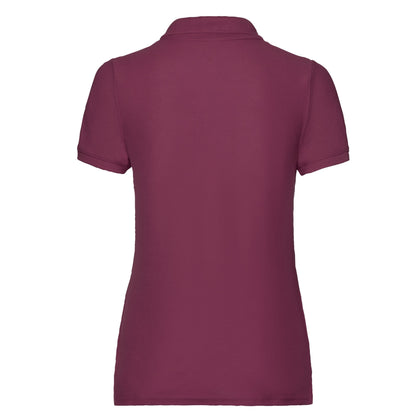 Burgundy - Back - Fruit of the Loom Womens-Ladies Lady Fit 65-35 Polo Shirt