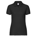 Black - Front - Fruit of the Loom Womens-Ladies Lady Fit 65-35 Polo Shirt