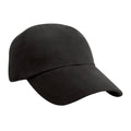 Black - Front - Result Headwear Childrens-Kids Heavy Brushed Cotton Low Profile Baseball Cap