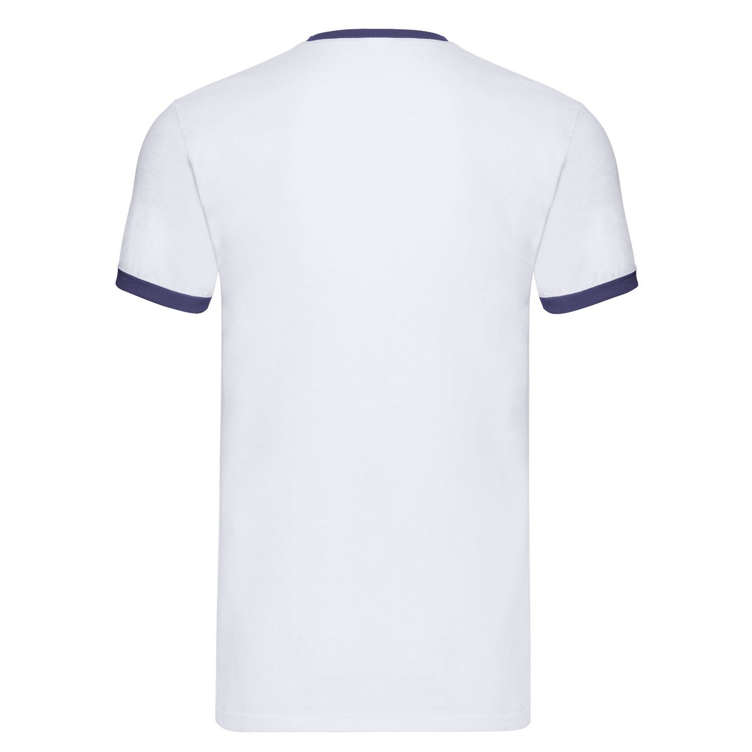 White-Navy - Back - Fruit of the Loom Unisex Adult Ringer T-Shirt